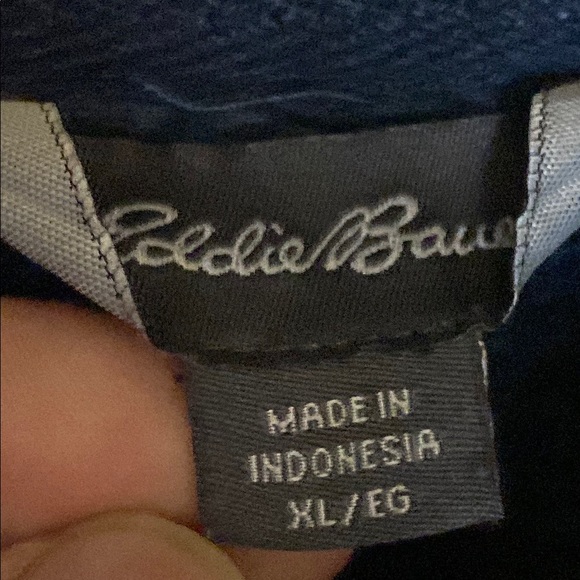 Eddie Bauer Blue heather pullover Quarter-Zip Sweater size XL - Picture 4 of 6